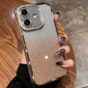For iPhone 17 Diamond Gradient Glitter TPU Phone Case(Gradient Gold)