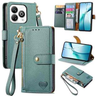 For ZTE Blade A75 4G Love Zipper Lanyard Leather Phone Case(Green)