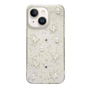 For iPhone 14 Plus Glitter Pearl Butterfly TPU Phone Case(Pearl Butterfly)
