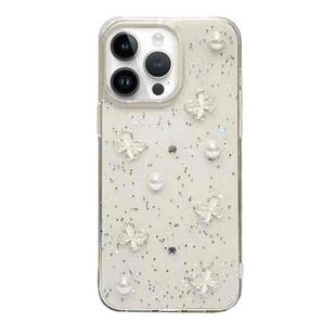 For iPhone 13 Pro Glitter Pearl Butterfly TPU Phone Case(Pearl Butterfly)