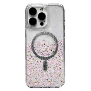 For iPhone 14 Pro Gradient Glitter MagSafe PC Hybrid TPU Phone Case(Gradient Lotus)