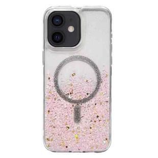 For iPhone 12 Gradient Glitter MagSafe PC Hybrid TPU Phone Case(Gradient Pink)