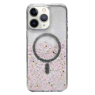 For iPhone 11 Pro Max Gradient Glitter MagSafe PC Hybrid TPU Phone Case(Gradient Lotus)