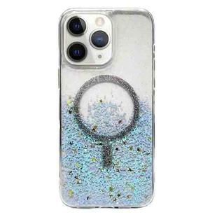 For iPhone 11 Pro Max Gradient Glitter MagSafe PC Hybrid TPU Phone Case(Gradient Blue)