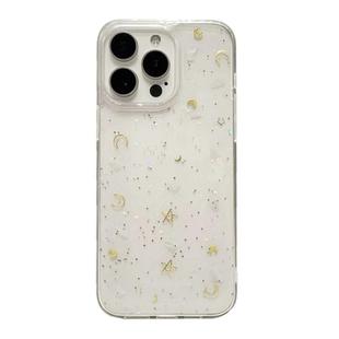 For iPhone 15 Pro Moon Star Shell Glitter Epoxy TPU Phone Case(Transparent)