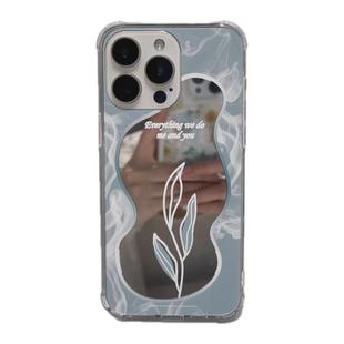 For iPhone 15 Pro Color Painted Mirror Phone Case(Leaf mirror)