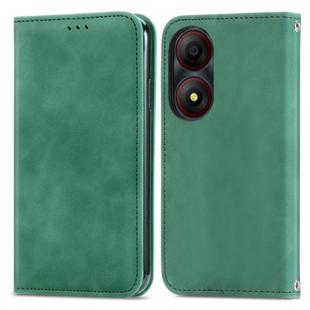 For ZTE Blade A34 Retro Skin Feel Magnetic Flip Leather Phone Case(Green)