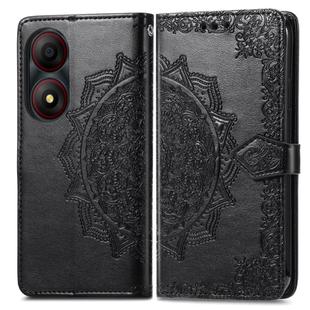 For ZTE Blade A34 Mandala Flower Embossed Leather Phone Case(Black)
