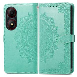 For ZTE Blade A34 Mandala Flower Embossed Leather Phone Case(Green)