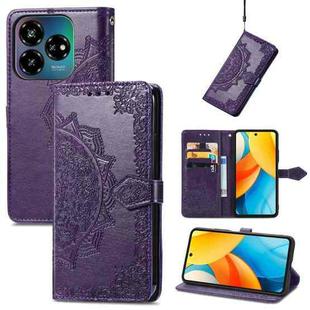 For ZTE Blade V60 Vita Mandala Flower Embossed Leather Phone Case(Purple)