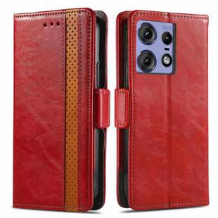 For Motorola Edge 50 Pro  CaseNeo Splicing Dual Magnetic Buckle Leather Phone Case(Red)