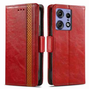 For Motorola Edge 50 Fusion CaseNeo Splicing Dual Magnetic Buckle Leather Phone Case(Red)