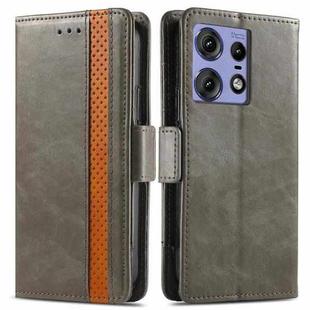 For Motorola Edge 50 Ultra CaseNeo Splicing Dual Magnetic Buckle Leather Phone Case(Gray)