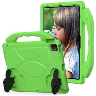 For iPad Air 13 2024 Children EVA Shockproof Tablet Case with Thumb Bracket(Green)