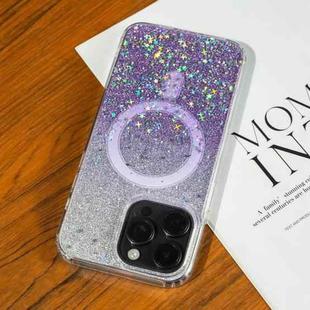 For iPhone 13 Pro Gradient Glitter Starry MagSafe Phone Case(Gradient Purple)