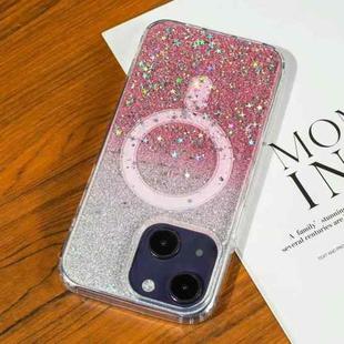 For iPhone 13 Gradient Glitter Starry MagSafe Phone Case(Gradient  Pink)