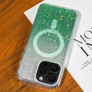 For iPhone 16 Pro Max Gradient Glitter Starry MagSafe Phone Case(Gradient Green)