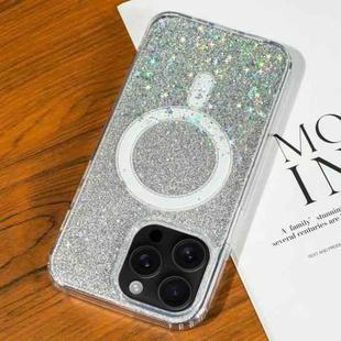 For iPhone 16 Pro Max Gradient Glitter Starry MagSafe Phone Case(Gradient Silver)