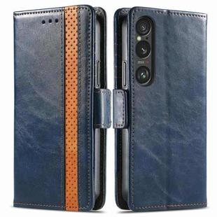 For Sony Xperia 5 VI CaseNeo Splicing Dual Magnetic Buckle Leather Phone Case(Blue)