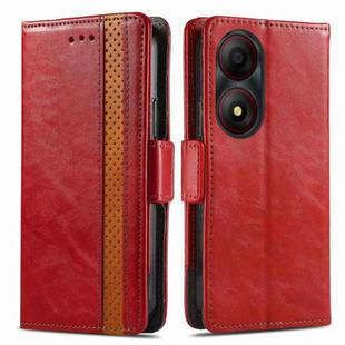 For ZTE Blade A34  CaseNeo Splicing Dual Magnetic Buckle Leather Phone Case(Red)