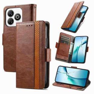 For ZTE Blade A75 4G CaseNeo Splicing Dual Magnetic Buckle Leather Phone Case(Brown)