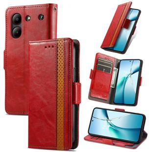 For ZTE Blade A54 CaseNeo Splicing Dual Magnetic Buckle Leather Phone Case(Red)