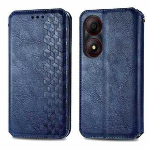 For ZTE Blade A34  Cubic Grid Pressed Magnetic Leather Phone Case(Blue)