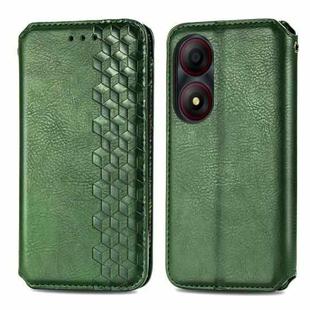 For ZTE Blade A34  Cubic Grid Pressed Magnetic Leather Phone Case(Green)