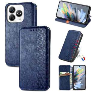 For ZTE Blade A75 4G Cubic Grid Pressed Magnetic Leather Phone Case(Blue)