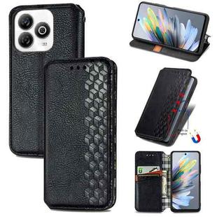 For ZTE Blade A75 4G Cubic Grid Pressed Magnetic Leather Phone Case(Black)