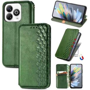 For ZTE Blade A75 4G Cubic Grid Pressed Magnetic Leather Phone Case(Green)