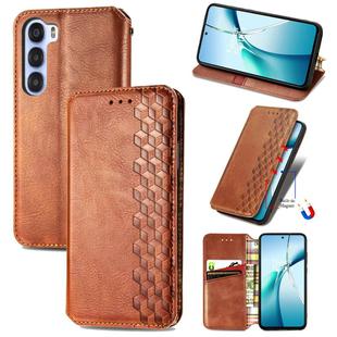 For ZTE Nubia S 5G Cubic Grid Pressed Magnetic Leather Phone Case(Brown)
