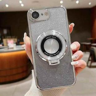 For iPhone 7 / 8 / SE 2022 Electroplated Holder Gradient Glitter Magsafe Phone Case(Silver)