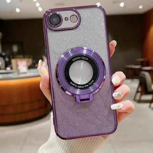 For iPhone 7 / 8 / SE 2022 Electroplated Holder Gradient Glitter Magsafe Phone Case(Purple)