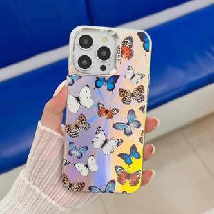 For iPhone 13 Pro Electroplating Laser Butterfly Phone Case(Color Butterflies AB1)