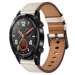 For Huawei Watch GT 22mm SX Connector Metal Button Switch Leather Watch Band(Starlight)
