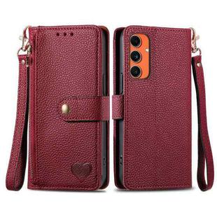 For Samsung Galaxy C55 Love Zipper Lanyard Leather Phone Case(Red)