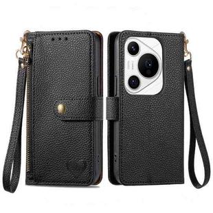 For Huawei Pura 70 Pro Love Zipper Lanyard Leather Phone Case(Black)