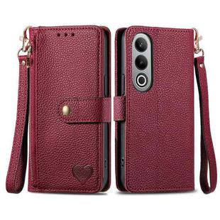 For OnePlus Nord  CE4 Love Zipper Lanyard Leather Phone Case(Red)