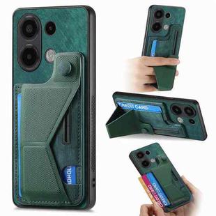 For Xiaomi Redmi Note 13 4G II K-shaped Slide Holder Card Slot Phone Case(Green)