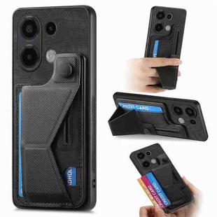 For Xiaomi Redmi Note 13 4G II K-shaped Slide Holder Card Slot Phone Case(Black)