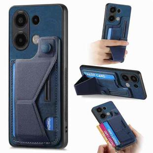 For Xiaomi Redmi Note 13 4G II K-shaped Slide Holder Card Slot Phone Case(Blue)