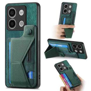 For Xiaomi Redmi Note 13 5G II K-shaped Slide Holder Card Slot Phone Case(Green)