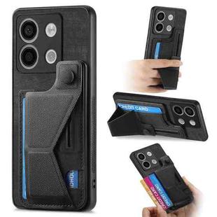 For Xiaomi Redmi Note 13 5G II K-shaped Slide Holder Card Slot Phone Case(Black)