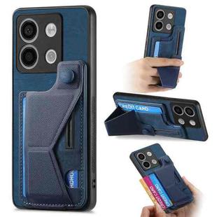 For Xiaomi Redmi Note 13 5G II K-shaped Slide Holder Card Slot Phone Case(Blue)