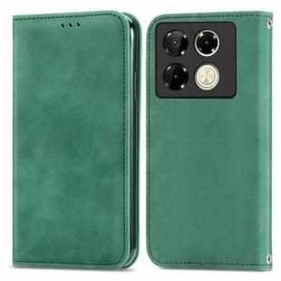 For Infinix Note 40 Pro  4G Retro Skin Feel Magnetic Flip Leather Phone Case(Green)
