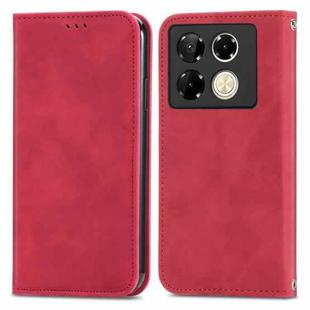 For Infinix Note 40 Pro  4G Retro Skin Feel Magnetic Flip Leather Phone Case(Red)