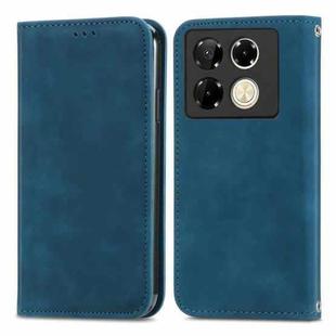 For Infinix Note 40 Pro  4G Retro Skin Feel Magnetic Flip Leather Phone Case(Blue)