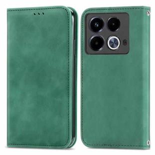 For Infinix Note 40 Retro Skin Feel Magnetic Flip Leather Phone Case(Green)