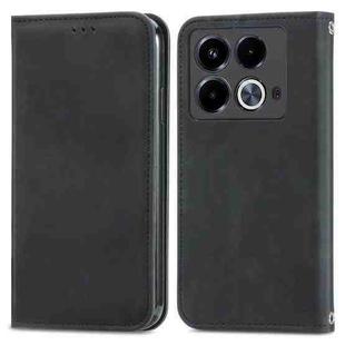 For Infinix Note 40 Retro Skin Feel Magnetic Flip Leather Phone Case(Black)